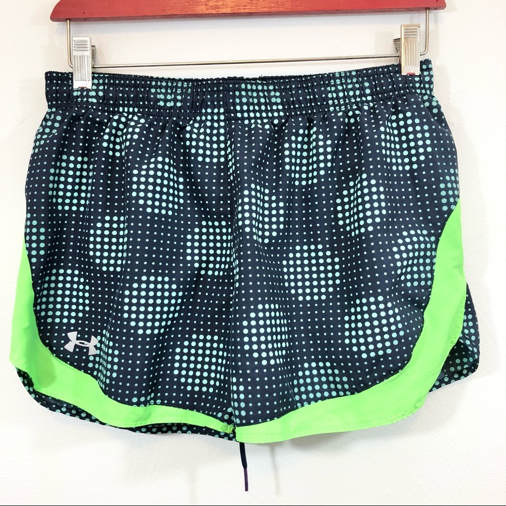 UNDER ARMOUR Print Running Shorts Neon Colorblock